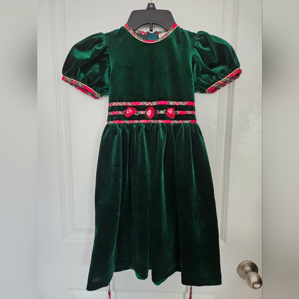 Rare Editions Green Velvet Holiday Dress
